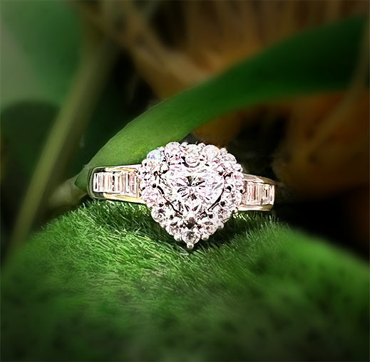 Diamond Heart Solitaire Ring